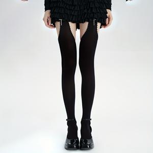 TEMU 단색 오버 니 하이 스타킹 한 쌍, 팬티스타킹, 벨벳 블랙 앤 화이트 섹시 허벅지까지 오는 양말.