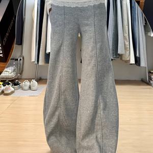 TEMU 여성용 와이드 벨바텀 팬츠 - 하이웨이스트 레이스 트림 플레어 팬츠, 루즈핏 벨바텀, 세탁기 사용 가능, 사계절 캐주얼 & 드레시 아웃핏 (비침 없음)