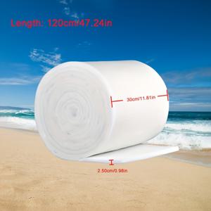 TEMU DDCAQIOUA 어항 필터, 흰색 여과 스펀지용, 고밀도 두꺼운 정화 스펀지 필터, 흰색 어항 생화학적 여과 재료에 적합 (120*30*3Cm/120*30*2.5Cm)