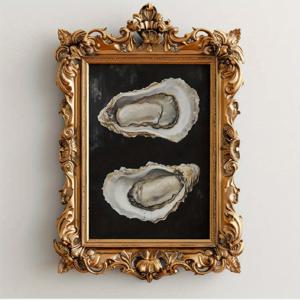 TEMU 1개 빈티지 굴 유화 아트 프린트 - 프랑스 주방 정물화, 가로형 포스터, 레스토랑 장식, 주방 벽 예술, 집들이 선물, 액자 없는 굴 정물화