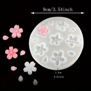 TEMU 6구 벚꽃 실리콘 몰드 세트 - DIY 레진 아트 실리콘 캐스팅 키트, 아로마테라피 플라스터, 캔들 & 에폭시 공예용 – 추수감사절/크리스마스 할로윈 부활절 발렌타인데이 생일 선물 또는 홈 데코