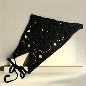 TEMU 여성용 레이스 허리 벨트, 스타일리시한 코바늘 삼각 스카프, 다용도 단색 헤드스카프