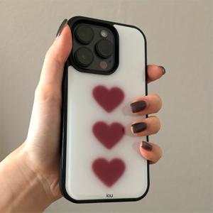 TEMU 폰케이스: 귀여운 그라데이션 러브 하트 캔디 컬러 아이폰 17 프로 맥스 16 15 14 13 12 11 프로 맥스 16 15 14 플러스 호환 러블리 광택 젤리 컬러 방탄 백커버