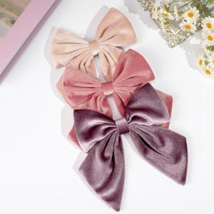 TEMU 빈티지 벨벳 패브릭 헤어 클립 3pcs, 우아한 스타일링 필수 아이템, 가을 겨울 헤어 액세서리, 악어 클립 헤어 액세서리, 선물, 생일, 크리스마스, 가족 사진 촬영에 완벽