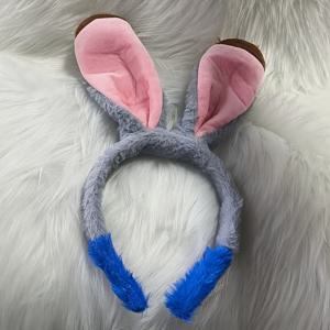 TEMU 여성용 경찰관 토끼귀 머리띠 - 뱃지가 있는 귀여운 코스튬 액세서리, 테마 파티, 캐주얼 복장 및 포토 촬영용 - 비영구 헤어 (헤어 타입 없음)