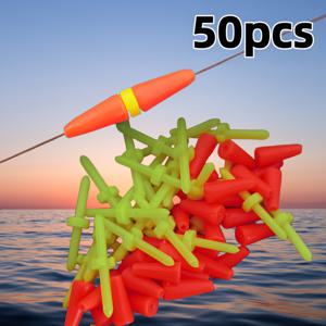 TEMU 50개 대형 플러그 시스템 낚시 플로트 - 장거리 캐스팅, 암석 낚시 및 전천후 사용을 위한 초밀착 플로트를 위한 강력한 비파괴 라인 (연수어/해수) - 다색 플로트 장치 (50개)