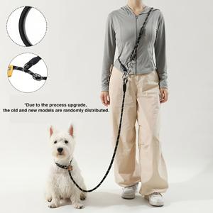 TEMU 다용도 핸즈프리 개 리쉬 - 조절 가능한 크로스바디 나일론 견인 로프, 줄무늬 패턴, 러닝 및 워킹에 이상적, 모든 개 크기에 적합한 편안한 그립 핸들