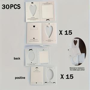 TEMU 30개 미니 속이 빈 접이식 카드, 메시지 카드, 커플 엽서, 장식 메시지 카드, 선물 장식 카드, 접이식 카드, 인사말, 감사 엽서, 생일 파티 초대장, 인사말