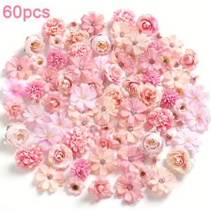 TEMU SERRA FLORA 60pcs 인공 마리골드 꽃 - 다색 미니 인조 화훼 헤드 DIY 공예, 가정 장식, 결혼식, 파티, 화환, 졸업, 데이, 어머니의 날, 유니테인 - 전기나 배터리가 필요하지 않습니다