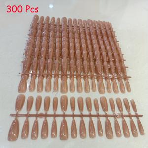 TEMU 300개입 10줄 핑크 피부톤 롱 스틸레토 라운드 네일 팁, 다양한 사이즈 롱 스틸레토 라운드 누드 인조 손톱, 홈 네일 아트에 적합, 간편한 부착