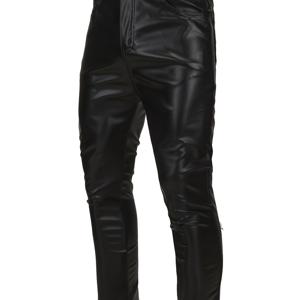 TEMU 남성용 PU 가죽 팬츠 캐주얼 스트레치 올시즌 모터사이클 바이커 코스프레 할로윈 나이트 클럽 청바지