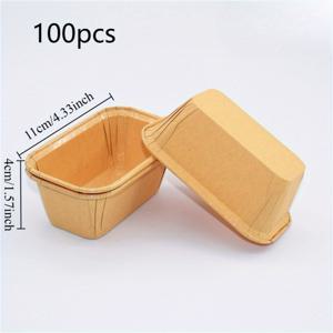 TEMU 100개입 종이 레오프 팬, 베이킹용, 페이퍼 컵케이크 라이너 크라프트 종이 레오프 팬, 일회용 종이 베이킹 레오프 몰드 (전자레인지, 냉동고, 오븐 사용 가능), 디스플레이용, 웨딩, 생일, 베이비 샤워 파티 용품