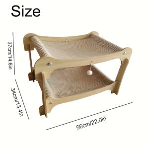 TEMU 1세트 2-in-1 이중 레이어 고양이 침대 및 스크래칭 포스트 - U자형 사이잘 디자인, 튼튼한 내구성 구조 - 사계절 사용 가능, 놀이 및 휴식용 - 실내 고양이를 위한 모던 펫 가구 - 자연스러운 나무 끝의 세련된 디자인 - 펫 오너를 위한 귀여운 선물