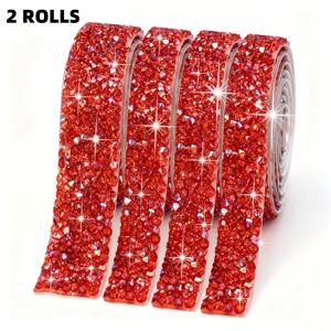 TEMU 자체 접착 골드 리본 2롤, 길이 72인치, 공예, 결혼식, 파티, 자동차 및 휴대폰 장식, 의류 및 밝은 추가를 위한 반짝이는 스티커 테이프
