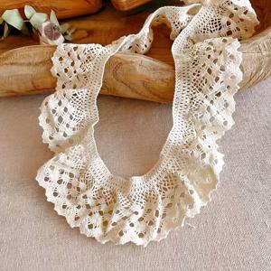 TEMU 베이지색 주름 레이스 롤 (신축성), 의류 재봉용, 드레스 장식, 핸드메이드 DIY, 옷깃 및 넥라인 장식에 완벽한 홀로우 레이스