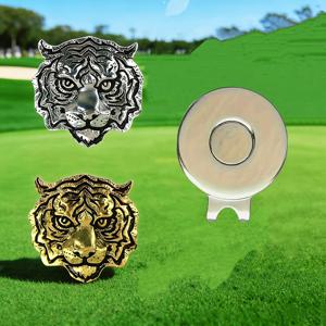 TEMU 2개 세트 호랑이 머리 골프볼 마커 + 메탈 모자 클립, 골드 & 실버 듀얼 컬러! 강렬한 파워와 , 고급스러운 디테일과 질감, 골퍼를 위한 완벽한 선물