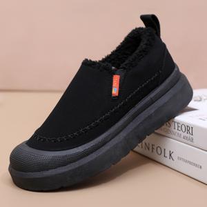 TEMU 여성 겨울 방한화 털신발발편한 슬립온 기모 털 따뜻한 패션 볍고 편한 여성신발 데일리 캐주얼 스니커즈 미끄럼방지 로퍼 발편한 단화