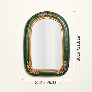 TEMU 유럽풍 레진 조각 거울, 빈티지 거실 벽 장식, 식당 현관 장식, 게스트하우스 벽걸이 또는 탁상용