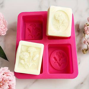 TEMU 비누, 석고, 양초용 4구 카네이션 실리콘 몰드 - 식품 등급, 고온 저항, 재사용 가능한 DIY 공예 도구 - 쉽게 분리 및 청소 가능, 젤리, 푸딩, 얼음 조각, 초콜릿에 이상적 - 어머니날 및 스승의 날을 위한 완벽한 선물