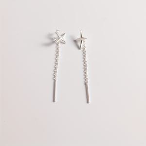 TEMU 우아하고 섹시한 체인 펜던트 귀걸이, 합금 롱 귀걸이, 무도금, 패셔너블한 이어 니들, 데일리 및 연회 행사에 적합 - 모든 계절에 적합