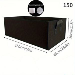 TEMU 2개 세트: 검정색 대형 사각 식물 가방 1개 + 랜덤 코스터 1개, 대형 재배 가방, 허브, 꽃, 채소를 재배하기 위한 튼튼한 직사각형 높이 조절 정원-bed 재배용 화분