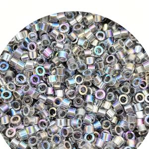 TEMU 컴퓨터 자수용 2.5mm 투명 무지갯빛 유리 씨드 비즈 1500개, DIY 구슬 팔찌 및 목걸이 만들기 용품용 느슨한 구슬