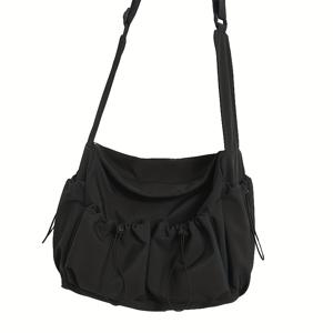 TEMU 문학적 청춘 싱글 숄더백, 여성 인싸 스타일 단색 커플 패션 토링 크로스바디 백, 트렌디 브랜드 남성 메신저백, 신학기 캠퍼스 학생 백팩