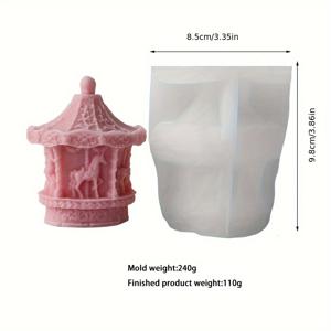 TEMU 판타지 테마 불규칙한 모양 실리콘 메리고라운드 캔들 몰드, DIY 레진 석고 장식 주조 몰드