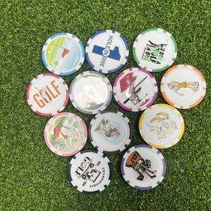 TEMU 12개 세트 새로운 디자인 골프 포커 칩 스타일 볼 마커, 직경 40cm, 무게 11.5g, 플라스틱 재질