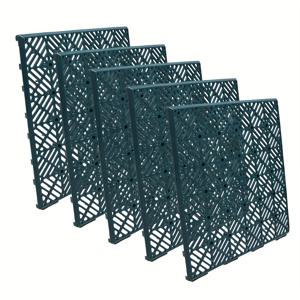 TEMU 5개 정원 통로 타일 세트, 장식용 야외 사용을 위해 설계되었으며, 미끄럼 방지 표면이 특징이며, 안뜰, 파티오, 발코니 및 차고에 적합합니다. 이 플라스틱 타일은 설치가 용이하며 잔디 또는 정원 통로에 이상적입니다.