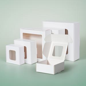 TEMU 20개 접이식 소형 투명 창 종이 상자 - 초콜릿, 캔들, 크리스마스 선물 포장, 웨딩 파티 핸드메이드 비누 선물용