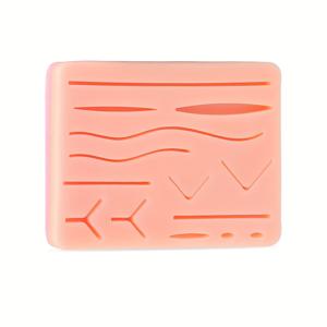 TEMU 1개 재사용 가능한 실리카 젤 수술 연습 패드 - 의대생 및 의사를 위한 상처 봉합 및 제거 훈련에 이상적