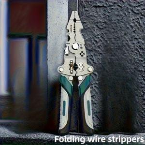 TEMU 다기능 접이식 와이어 스트리핑 플라이어: 와이어 스트립, 와이어 절단, 파이프 , 압착 단자 등 다양한 작업 가능. 한 쌍이 다른 쌍보다 낫습니다. 접이식 디자인으로 보관이 용이합니다.