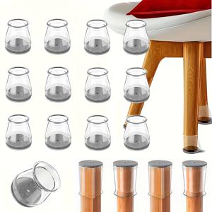 TEMU 12개입 헤비듀티 실리콘 의자 보호 패드 - 하드우드 바닥용 스크래치 방지 패드, 의자, 테이블, 스툴용 미끄럼 방지 가구 보호 패드 - 소음 및 바닥 보호 (가정/상업용)