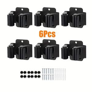 TEMU 소형 스테인리스 스틸 걸레 및 빗자루 홀더 - 벽걸이형 주방, 욕실, 정원 수납 클립 - 튼튼한 청소 액세서리 수납 랙, 실용적인 후크, 수납 랙