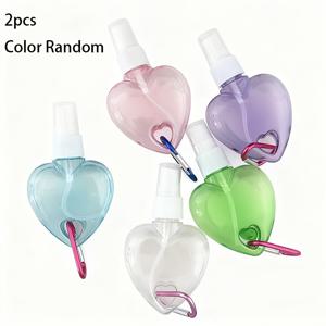TEMU 2/3개 (2개 또는 3개 팩) 하트 모양 누수 방지 스프레이 병 (키체인/후크 포함) - 재사용 가능한 휴대용 여행용 리필 가능 용기, 코롱, 메이크업 미스트, 에센셜 오일용 - 컴팩트한 누수 방지 디자인