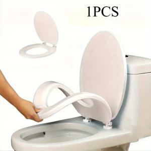 TEMU 부드럽고 내구성 있는 변기 시트 커버 1개 + 나사 2개 - 간편한 설치, 퀵 릴리스, 미끄럼 방지, 편안하고 적합함, 안전하고 밀폐됨, 밝은 색상, EVA 플라스틱, 표준 사이즈, 화이트, 가정 및 상업용으로 매우 적합