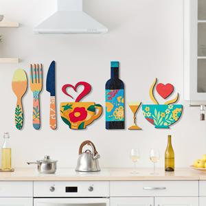 TEMU 8개 세트 창의적인 나무 벽 장식 세트, 포크, 커피 컵, 와인 글라스 디자인 포함 - 주방, 카페, 레스토랑, 바 벽 장식 플레이트, 창의적인 배경 보드, 홈 데코 싸인, 집들이 및 휴일 선물용, 카페 장식,레스토랑 장식,장식용 접시,예술적인 벽걸이 간판,목재 간판,장식용 보드,벽 장식 세트,홈 데코레이터