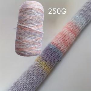 TEMU 250g 핸드다이 그라데이션 울 혼방 모헤어 털실 - 부드럽고 뜨개바늘 및 코바늘에 적합, 스웨터, 스카프, 모자와 같은 DIY 겨울 뜨개질 아이템에 이상적인 뜨개실
