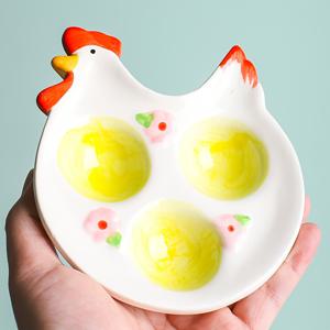 TEMU 세라믹으로 제작된 만화 닭 부활절 달걀 트레이. 주방 또는 식탁에 적합하며, 귀여운 새끼 달걀 테마로 여름 홈 데코레이션에 사용됩니다. (비접촉식) (비접촉식)