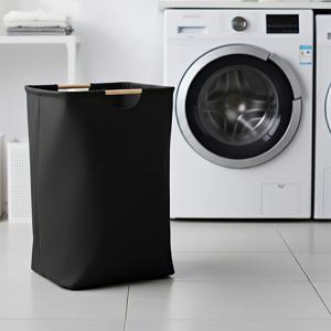 TEMU 특대형 접이식 세탁 바구니 및 수납 바구니, 나무 손잡이가 달린 접이식 세탁 보관 용기 - 욕실, 침실 및 세탁실용 튼튼한 세탁 바구니 - 다용도, 휴대용, 공간 절약, 접이식 세탁 바구니