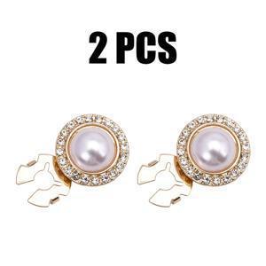 TEMU 2개 세트 우아한 인조 진주 버튼 | 패셔너블한 라인스톤 셔츠 버튼, 정장, 결혼식, 이브닝 웨어에 적합, 선생님의 날, 개학, 추수감사절 선물로 이상적