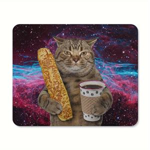 TEMU 9.45 * 7.9인치, 3mm 두께 미끄럼 방지 고무 베이스가 있는 두꺼운 귀여운 고양이 마우스 패드 (컴퓨터용)