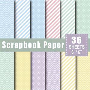 TEMU 스크랩북용 종이 패드 36장 - 6x6인치 파스텔 & 도트 무늬 크래프트 페이퍼, DIY 카드 만들기, 저널링 및 장식 배경용 - 스크랩북과 공예 용품을 위한 고품질 카드스톡, 스크랩북 필수품 | 장식용 종이 | 예술적인 공예용 종이