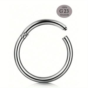 TEMU 여성용 바디 피어싱 링 1개, G23 티타늄 스틸 캡티브 비드 링, 티타늄 코걸이 20G 18G 16G 14G, 코링 후프 직경 5-12mm, 연골 스파이럴, 트라거스, 다이스, 룩 후프 귀걸이, 경첩식 셉텀 클리커, 바디 피어싱 주얼리