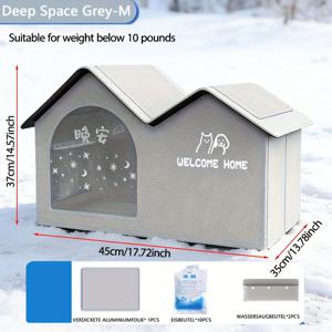 TEMU 더블탑 냉각 장치 여름용 펫 침대, 테디캣을 위한 올시즌 아이글루 하우스, 소형 강아지와 고양이용 에어컨 캣하우스