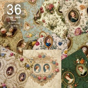 TEMU 36장 스크랩북 용지 - 6x6인치 12가지 독특한 디자인 (체크, 레트로) - 카드 만들기, 잡지 아트, 콜라주 & DIY 공예용 - 디테일 스크랩북 용품, 인사말 카드 배경, 벽지 용지