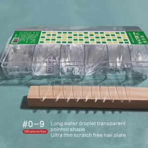 TEMU 500개 세트 뾰족형 가성비 젤 아크릴 네일, 반투명 풀/하프 커버 매니큐어 스티커, 9가지 사이즈 제공, 투명 보관함 포함, 미용실 사용에 완벽한 제품