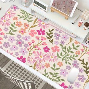 TEMU 대형 게이밍 마우스 패드, 꽃다이제이 디자인과 미끄럼 방지 고무 베이스 특징. 사무실 책상 및 컴퓨터 키보드에 적합 - 튼튼한 직사각형 마우스패드, 가정 및 사무실 사용에 이상적 - 35.4X15.7인치