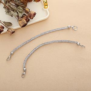 TEMU 교체용 라인스톤 지갑 스트랩 2개 세트 - 메탈 로브스터 걸쇠가 장식된 반짝이는 가방 손잡이, 이브닝 백, 결혼식, 파티 및 데일리 핸드백에 적합한 스타일리시하고 우아한 스트랩 - 화려한 지갑 체인으로 파티 백을 향상시키세요